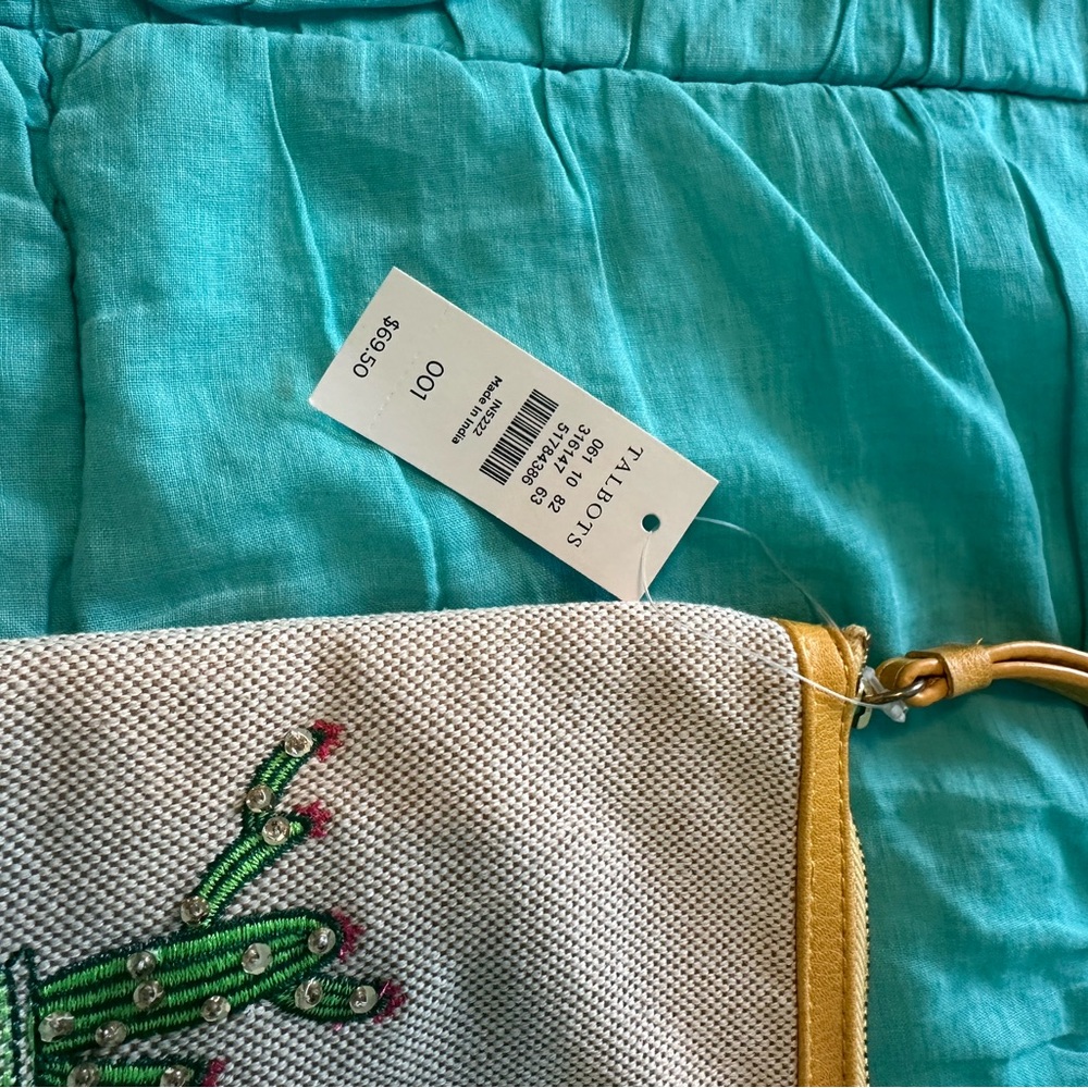 NWT Talbots cute cactus wristlet
